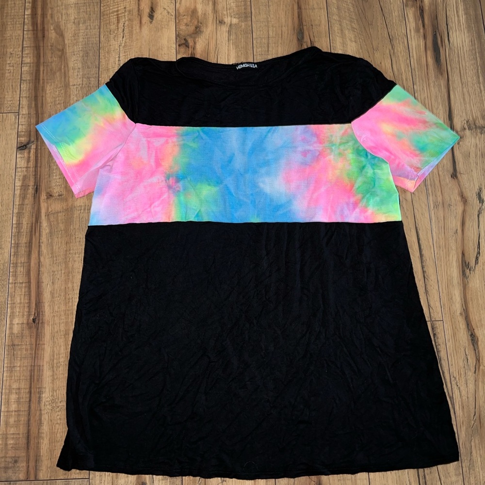 black and rainbow t-shirt